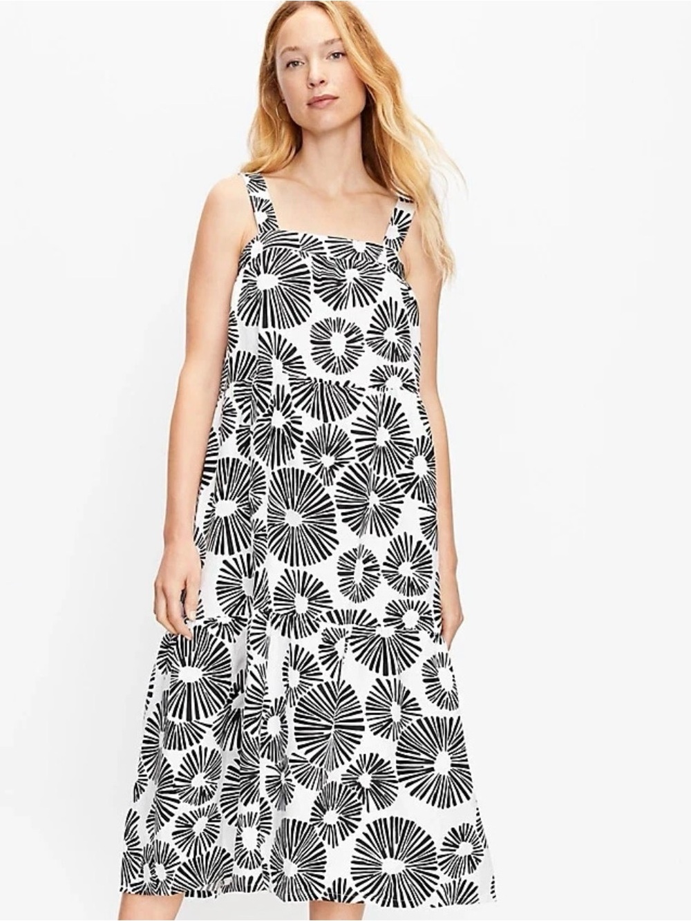 💕Loft Floral Midi Linen Dress💕